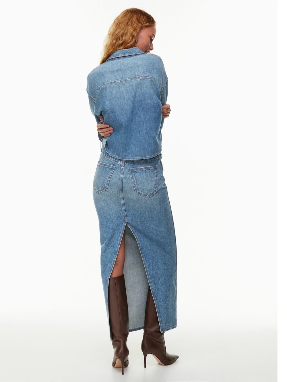 Aritzia Denim Forum The '90s Pencil Maxi Denim Skirt